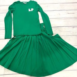 Little Parni Green Skirt & Tee Set